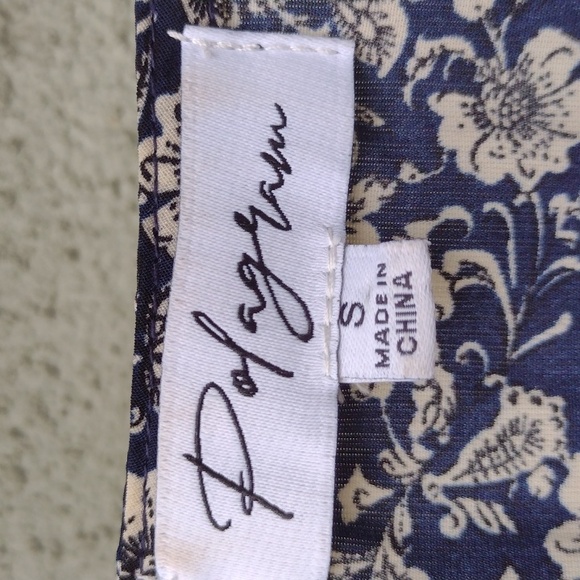 Polagram Navy Tan Floral and Striped Maxi Dress S - Picture 7 of 9